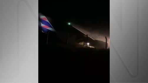 Avião da Latam saiu da pista após pouso em Chapecó (SC)