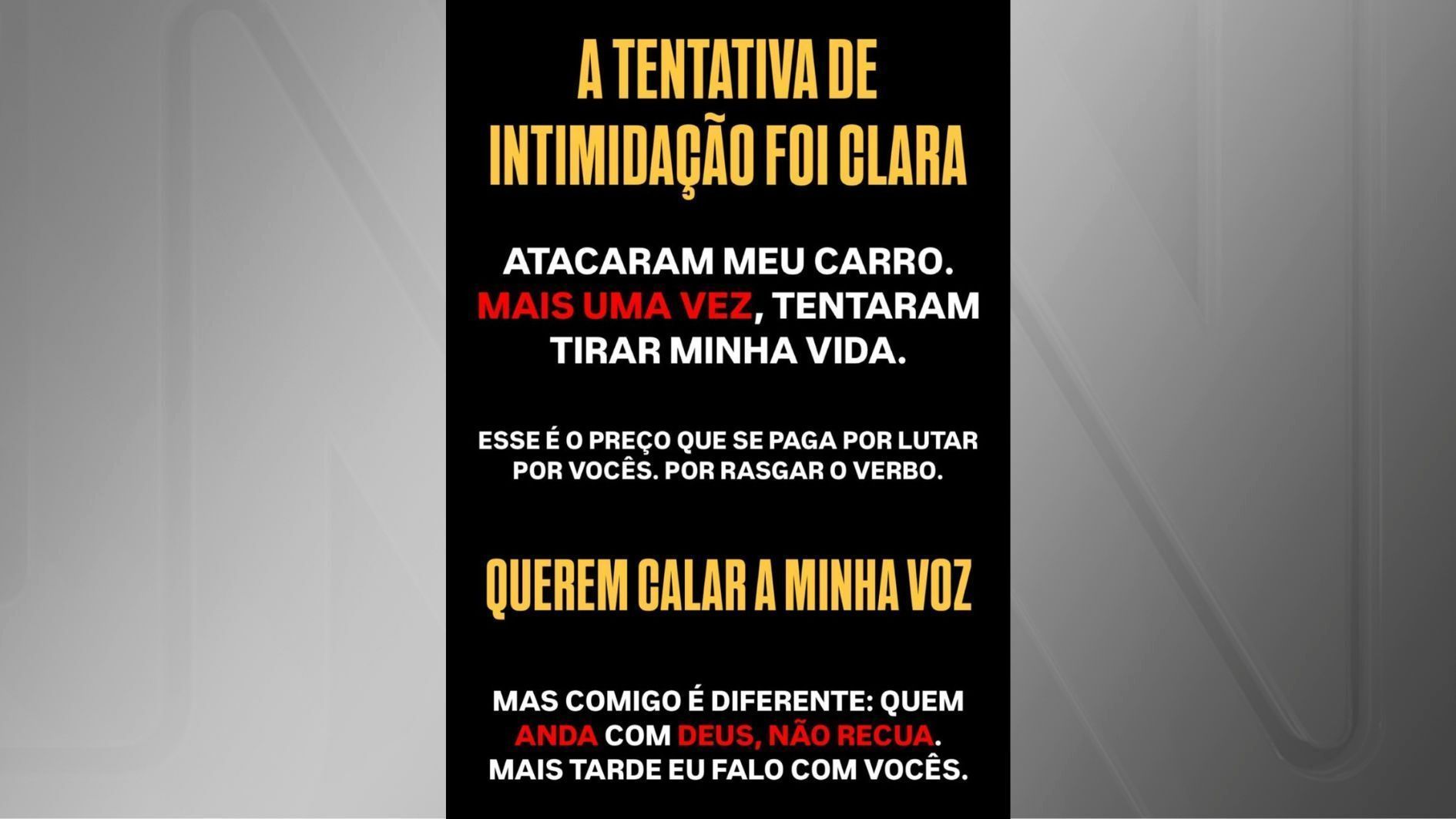 Post feito pelo deputado Sargento Portugal (Podemos) após o ataque no Rio de Janeiro