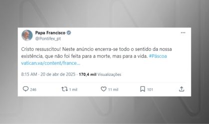 Última mensagem publicada pelo papa Francisco