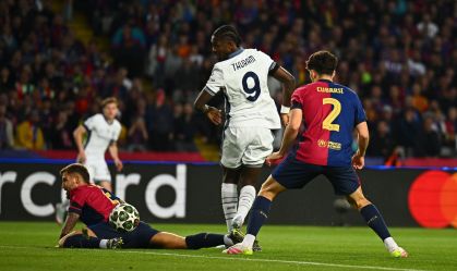 Thuram marca golaço para a Inter de Milão contra o Barcelona pela Champions