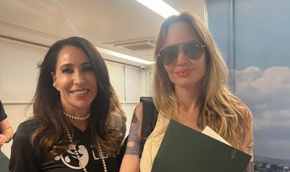 Angelina Jolie conversou com Raquel Machado, presidente do Instituto Líbio