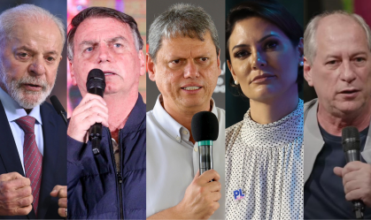 Lula lidera contra Bolsonaro, Tarcísio, Michelle e Ciro, diz Datafolha