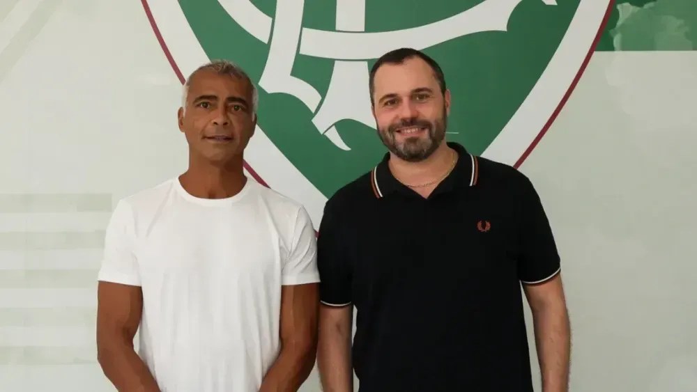 Romário e Mário Bittencourt, presidentes de América-RJ e Fluminense
