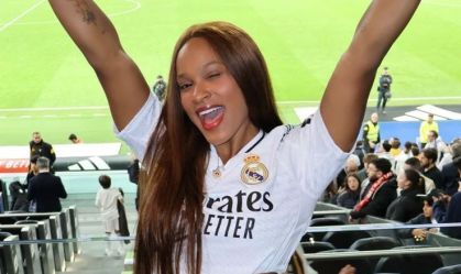 Rebeca Andrade assiste jogo do Real Madrid ao lado de lendas do esporte