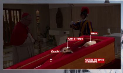 Entenda os símbolos nas primeiras imagens do papa Francisco no caixão