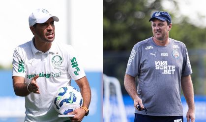 Abel Ferreira, técnico do Palmeiras, e Rogério Ceni, técnico do Bahia