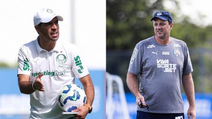 Abel Ferreira, técnico do Palmeiras, e Rogério Ceni, técnico do Bahia