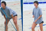 Agatha Moreira treina vôlei em praia no Rio; veja