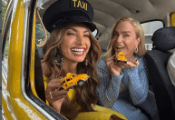 'Vou de táxi’: Patrícia Poeta e Angélica chegam de fusca ao Encontro