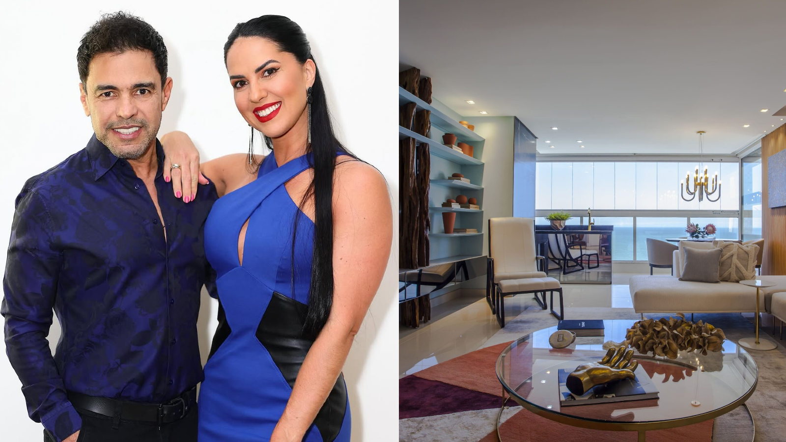 Zezé Di Camargo e Graciele Lacerda possuem um duplex na praia de Balneário Camboriú com projeto da arquiteta Thay Santana
