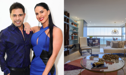 Graciele Lacerda mostra apartamento com Zezé Di Camargo na praia; veja