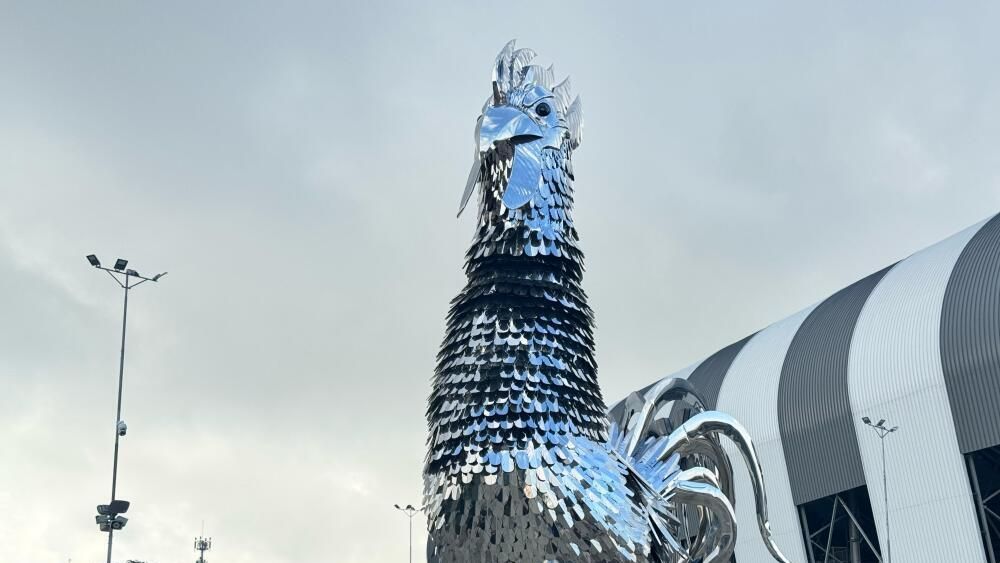 O Galo Inox, inaugurado na Arena MRV, casa do Atlético-MG