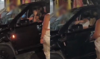 Embriagada e sem CNH, mulher bate Land Rover em casa e discute com homem