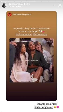 Bella Campos defende fanfic em "Vale Tudo" • Instagram/Bella Campos