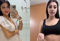 Um dia após dar à luz, Bia Miranda faz vídeo de top e mostra a barriga