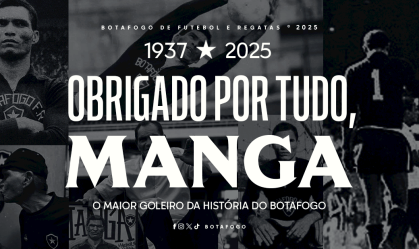 Arte do Botafogo em homenagem ao ex-goleiro Manga