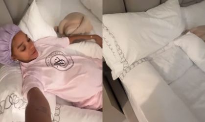 Grávida de 7 meses, Brunna Gonçalves mostra improviso para dormir; veja