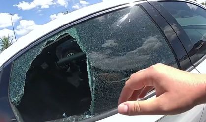 Vídeo: Policiais quebram janela de carro para resgatar cão na Flórida