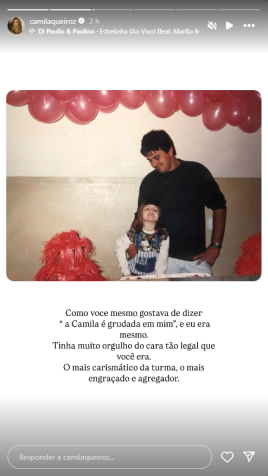 Camila Queiroz posta homenagem ao pai, que morreu há 8 anos • Instagram/ Camila Queiroz
