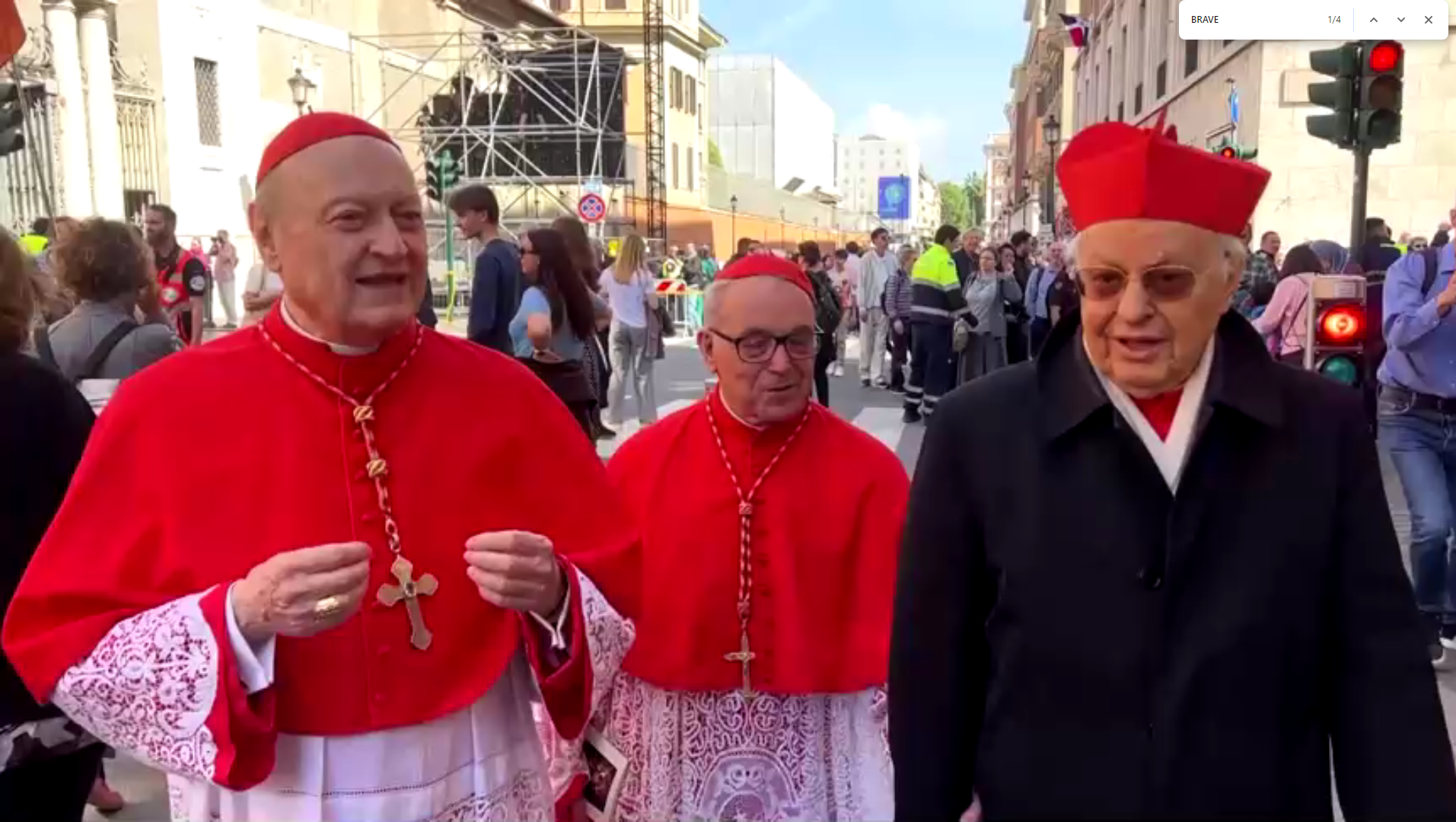 Cardeais comentam sobre papa após participarem de procissão.