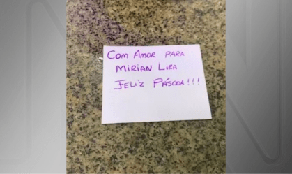 "Com amor”: Veja bilhete entregue com ovo de Páscoa que matou criança