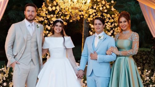 Lucas Cardi se casou com a atriz Thuani Todeschini em uma cerimônia luxuosa na cidade de Campinas
