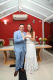 Silvia Abravanel, uma das filhas do apresentador Silvio Santos, se casou no civil com o cantor sertanejo Gustavo Moura