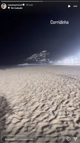 Ator mostrou corrida na praia • Instagram/Cauã Reymond