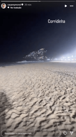 Ator mostrou corrida na praia • Instagram/Cauã Reymond