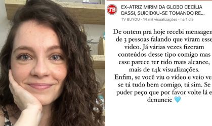 Ex-atriz mirim, Cecilia Dassi rebate fake news de morte: "Está tudo bem"