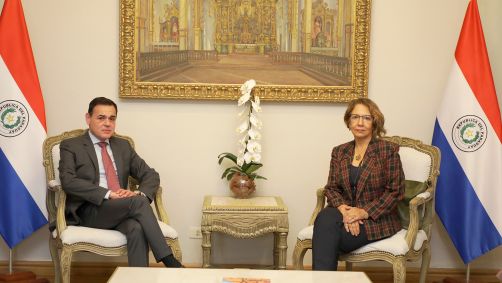 Chanceler do Paraguai Rubén Ramírez e promotora Irma Llano, que investiga suposta espionagem pela Abin