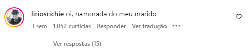 Fãs de Richard Ríos comentam em fotos de Madu Carvalho • Reprodução/Instagram
