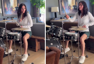 Estrela de "Friends" impressiona ao tocar canção do AC/DC na bateria; veja