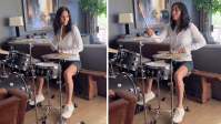 Estrela de "Friends" impressiona ao tocar canção do AC/DC na bateria; veja