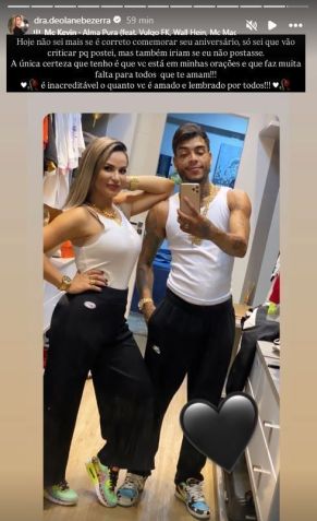 Deolane compartilhou foto com MC Kevin, que morreu em maio de 2021 • Instagram/Deolane Bezerra
