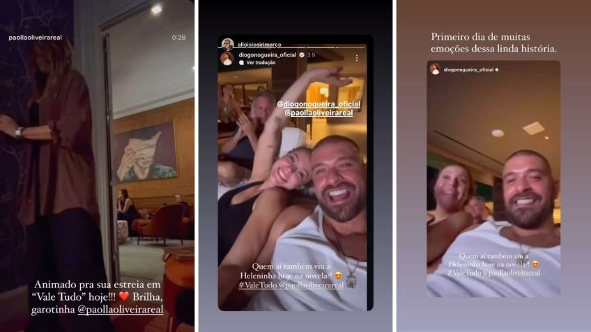 Diogo Nogueira assiste estreia de Paolla Oliveira em "Vale Tudo" • Instagram/Paolla Oliveira/Diogo Nogueira