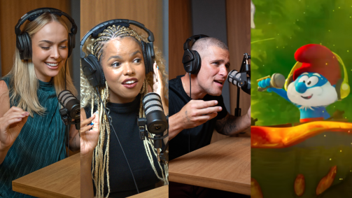 Bruno Gagliasso, Jeniffer Nascimento e Tatá Estaniecki dublaram o novo filme da franquia "Smurfs"