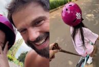 Duda Nagle mostra "gambiarra" para filha andar de bicicleta sozinha