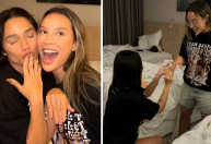 Renata e Eva trocam alianças para celebrar bodas de prata da amizade