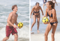 Famosos posam na praia em dia de sol; veja fotos