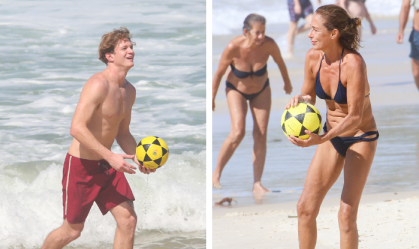 Famosos posam na praia em dia de sol; veja fotos