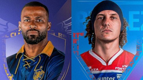 Montagem com o Fernandinho, do Retrô, e David Luiz, do Fortaleza