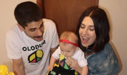 Ex-marido de Fe Paes Leme comemora um ano da filha e homenageia atriz