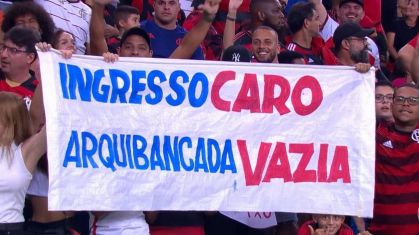 Os protestos da torcida do Flamengo no Maracanã