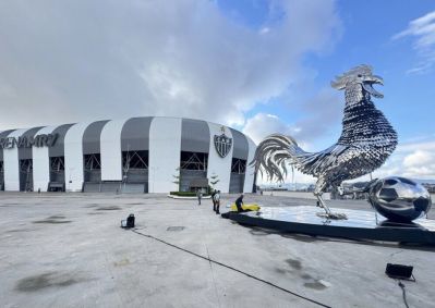 O Galo Inox, inaugurado na Arena MRV, casa do Atlético-MG