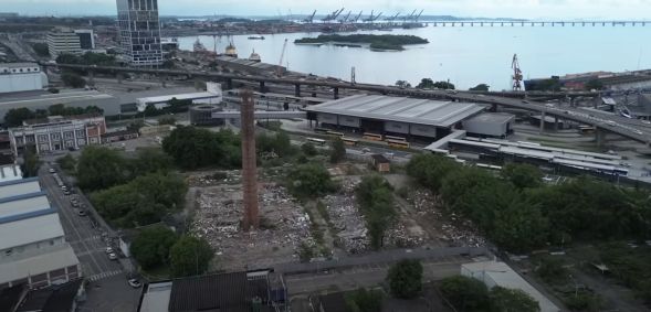 Terreno do Gasômetro onde será o futuro estádio do Flamengo
