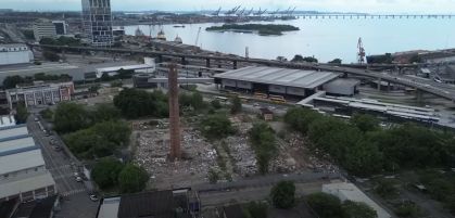 Terreno do Gasômetro onde será o futuro estádio do Flamengo