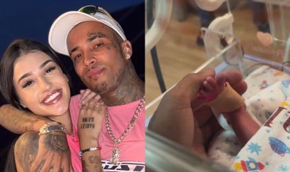 Gato Preto visita filha com Bia Miranda na UTI no Rio
