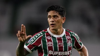 Germán Cano comemora gol pelo Fluminense