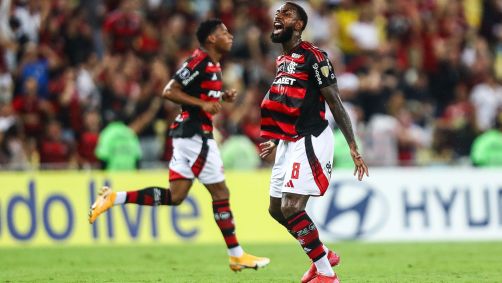Gerson em derrota do Flamengo por 2 a 1 contra o Central Córdoba no Maracanã